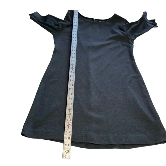 Madewell Charcoal Heather Gray Long bell sleeve Knit Tunic Dress Size M - Picture 11 of 14